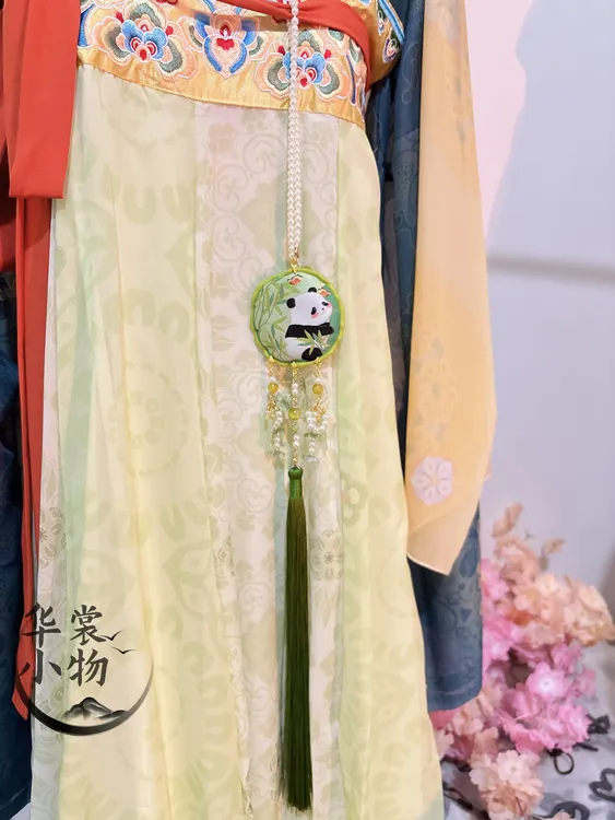 【竹影】禁步挂件古风长流苏刺绣多用途中秋礼品锦囊香包长度62cm