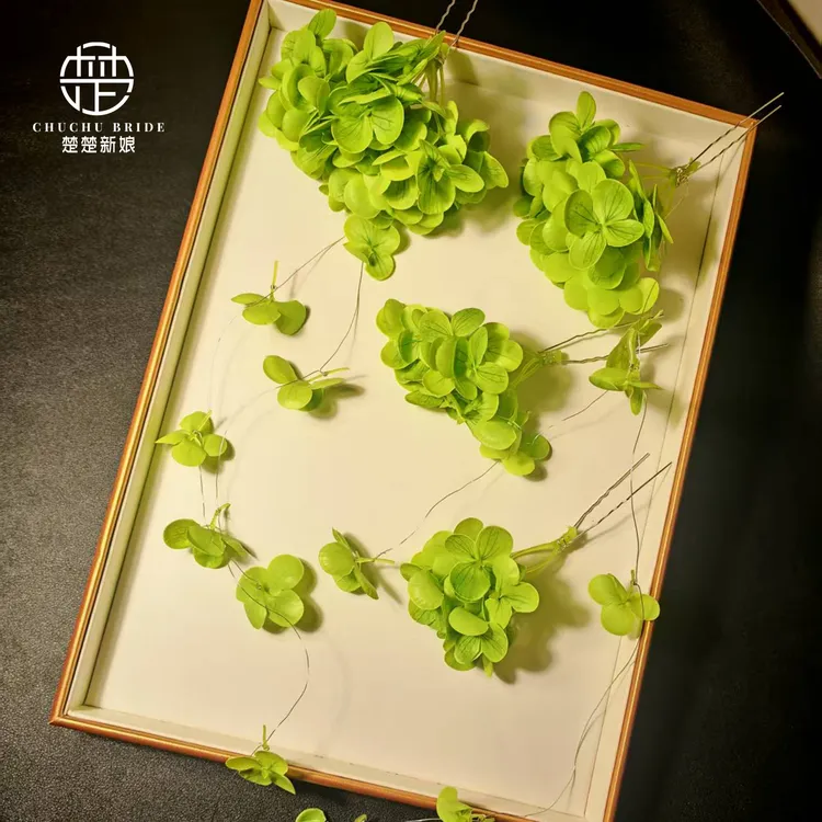 新款绿色四叶草流苏发饰新娘结婚礼服造型摄影道具配饰品发饰