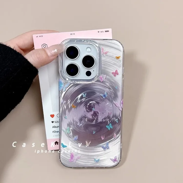 旋转渐变满屏蝴蝶适用于iPhone手机壳苹果16promax爆款15/14个性x