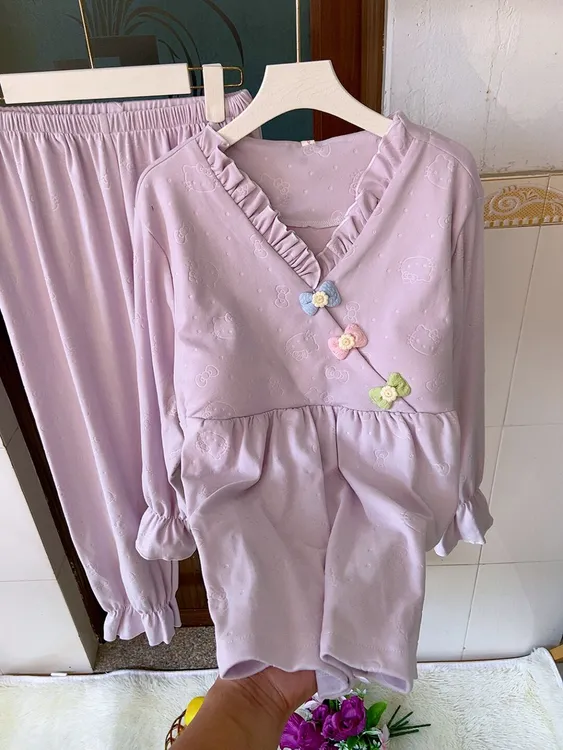 德绒大码睡衣秋冬季带胸垫甜美公主风加厚女人睡衣新款2025爆款