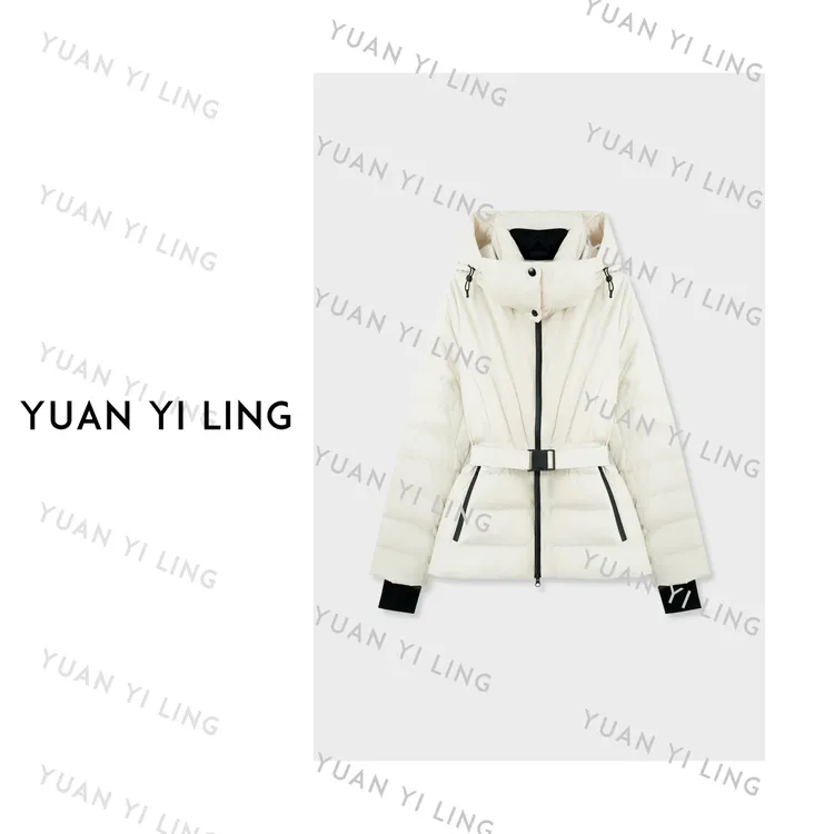 袁艺灵【滑雪系列】进口波兰科鲁达立领收腰羽绒服外套1626