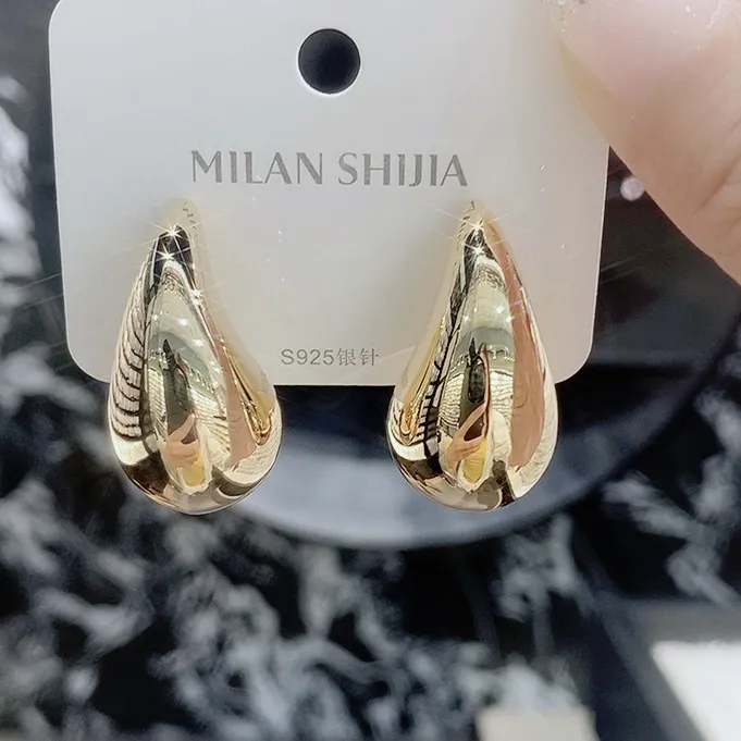 铜合金耳饰 欧美ins风小众设计款大水滴耳钉