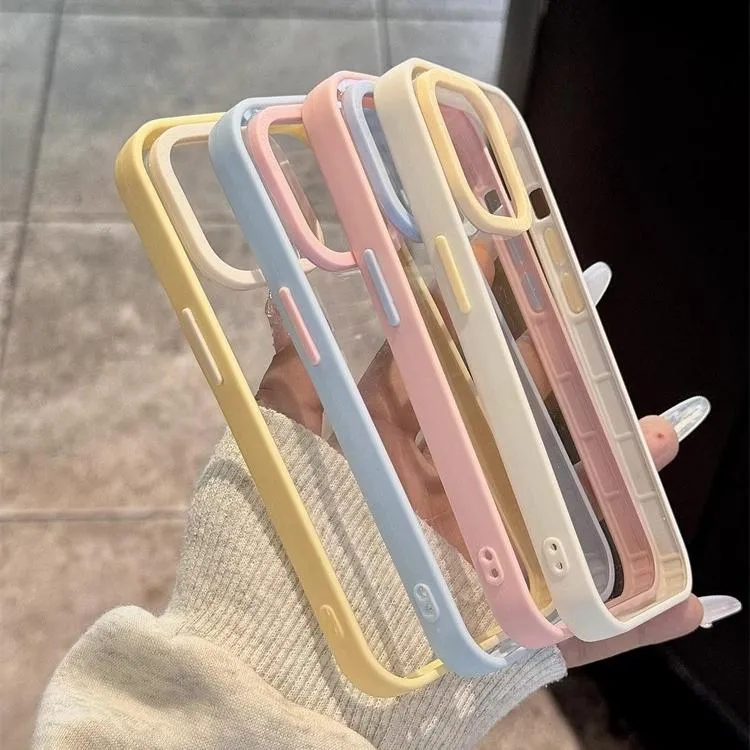 奥菲顿ins高级透明适用iPhone16/15撞色亚克力手机壳1413苹果12套