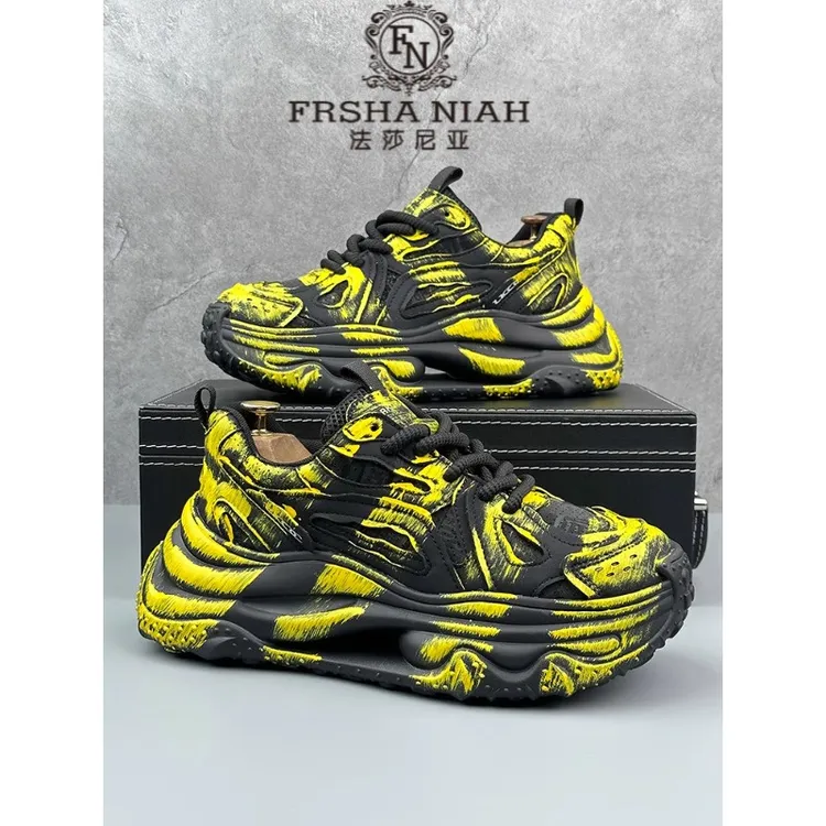 法莎尼亚老爹鞋男潮流2025秋季新款网红爆款时尚厚底增高老爹鞋男