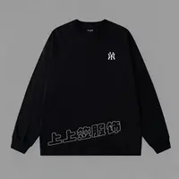 【品牌正品】高级刺绣圆领秋衣男式长袖春秋季宽松百搭时尚情侣款