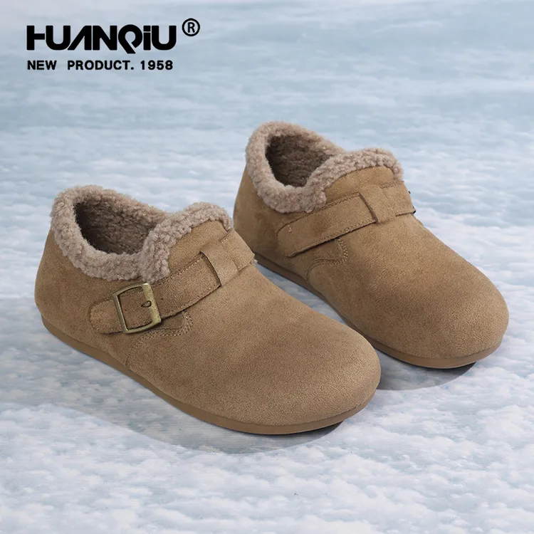 环球勃肯雪地靴女2025冬季新款懒人一脚蹬毛毛鞋休闲加绒保暖棉鞋