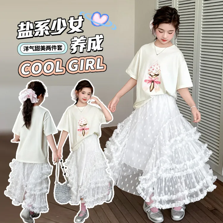 悦贝杰儿童白色蕾丝半身裙-洋气夏季新款公主裙打造公主风超薄