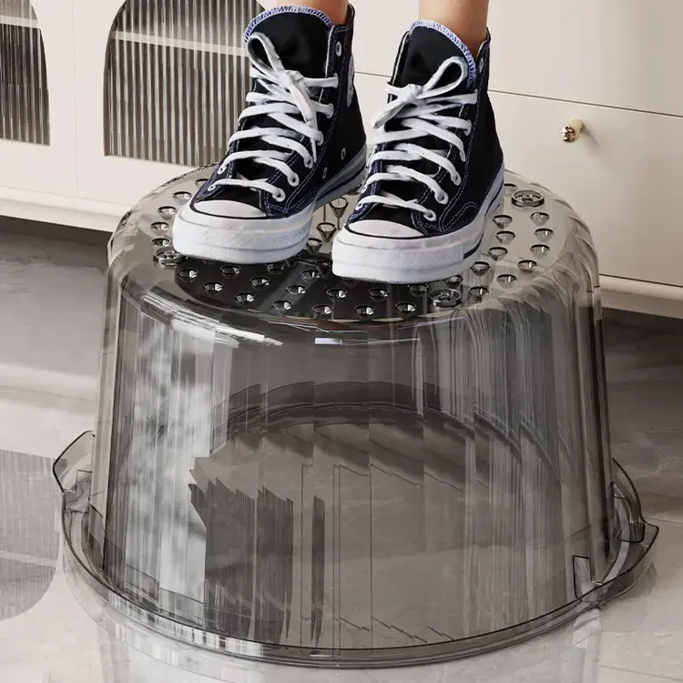 泡脚桶带脚底按摩足浴盆家用高透明塑料PET高深洗脚大号泡脚桶盆