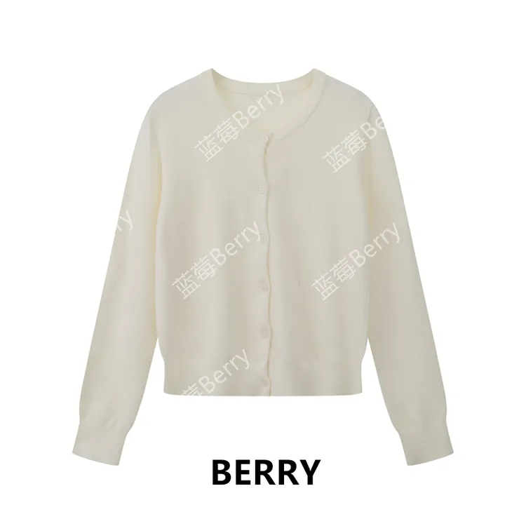 【蓝莓Berry】 秋季新款圆领开衫外搭长袖小外套针织衫女上衣