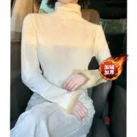 【淋婉】新中式加绒新款打底衫百搭修身长袖秋冬上衣气质保暖高领