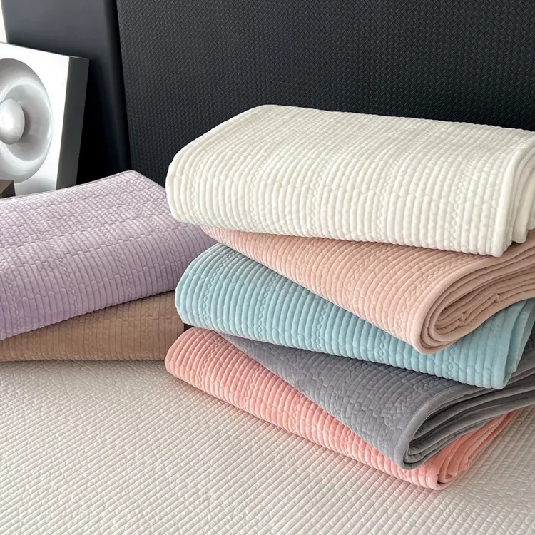 【雅趣】纯色宝宝绒 莫代尔 床盖 双面可用多尺寸床品~可机洗