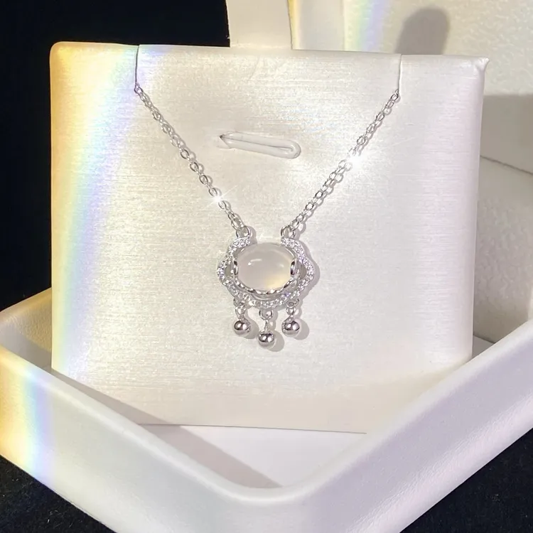 坠链均925银 纯银如意平安锁项链小众轻奢童趣闺蜜女生国风气质