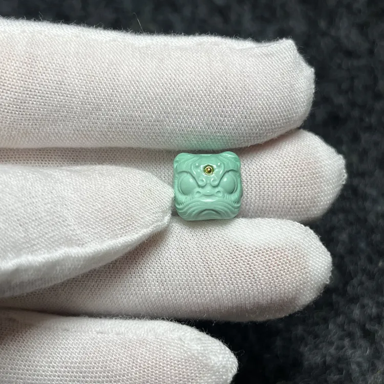 文玩配饰12mm醒狮雕刻镶嵌背云侧挂diy配饰喜欢的下单
