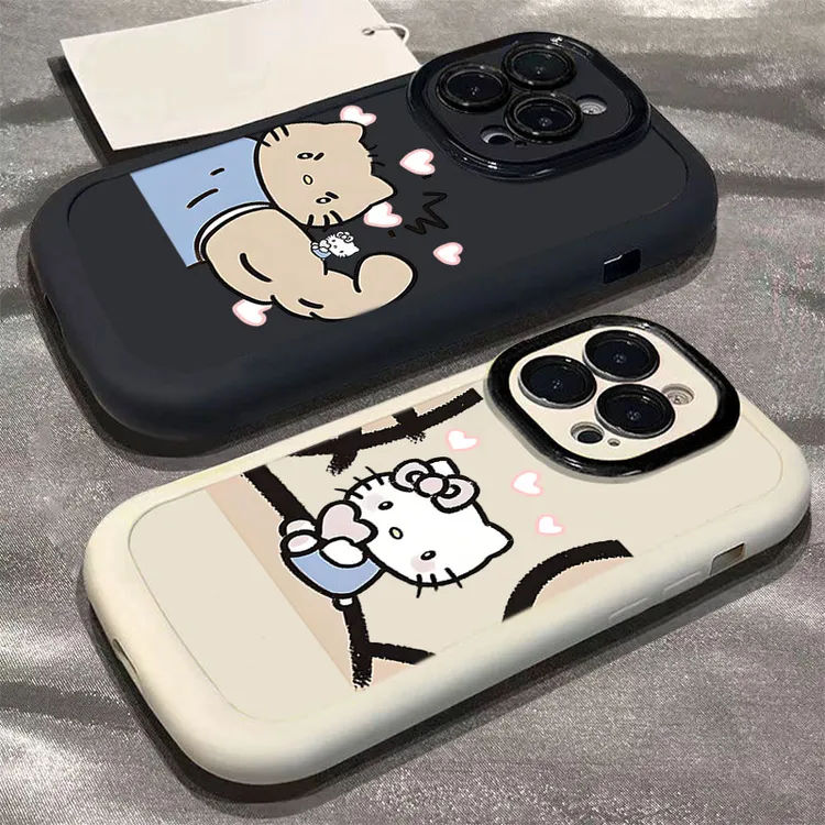 肌肉情侣凯蒂适用iphone16promax苹果1514手机壳泡芙131211软全包