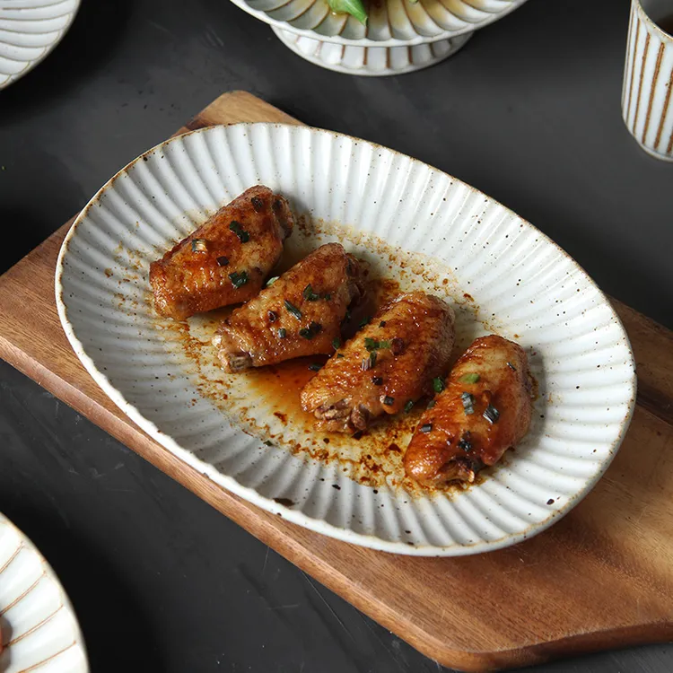 YLX 景德镇日式手工粗陶味碟小菜凉菜卤味菜碟子复古异形餐盘家用