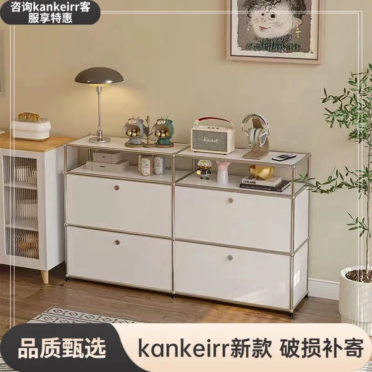 简约现代中古不锈钢电视柜储物模块客厅ins极简斗柜组合餐边柜