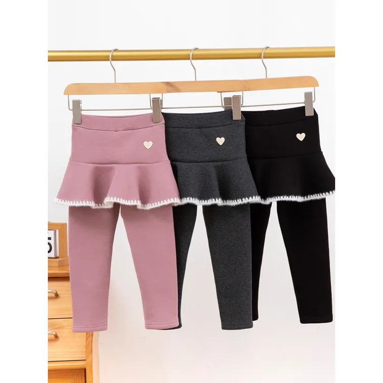 新款冬季儿童加绒裙裤女童裙裤保暖女童裤裙加厚女童打底裙子