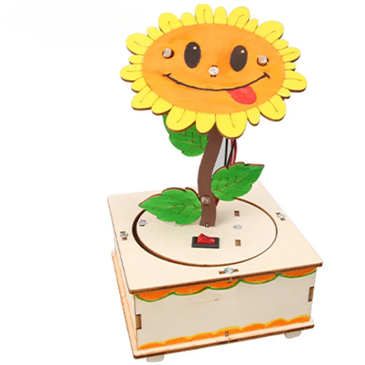 科技diy手工追光向日葵儿童物理科学实验学生拼装益智玩具套装