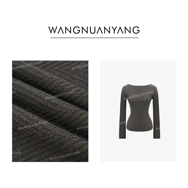 【王暖阳】沐光|一字领鱼骨纹14针斜令式羊毛针织上衣