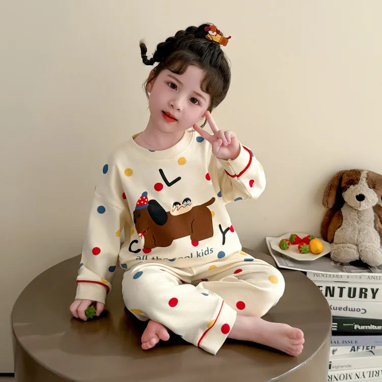 亲肤柔软宝宝小女孩睡衣套装A类纯棉2025春秋新款儿童家居服全棉