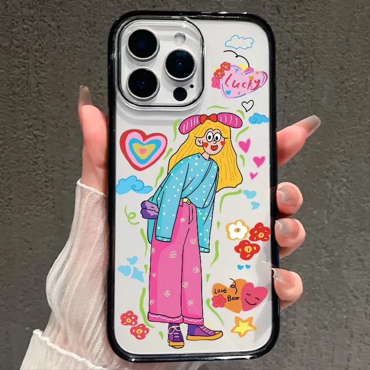 【AI键保护】快乐女孩适用苹果16promax手机壳iphone15新款14全包