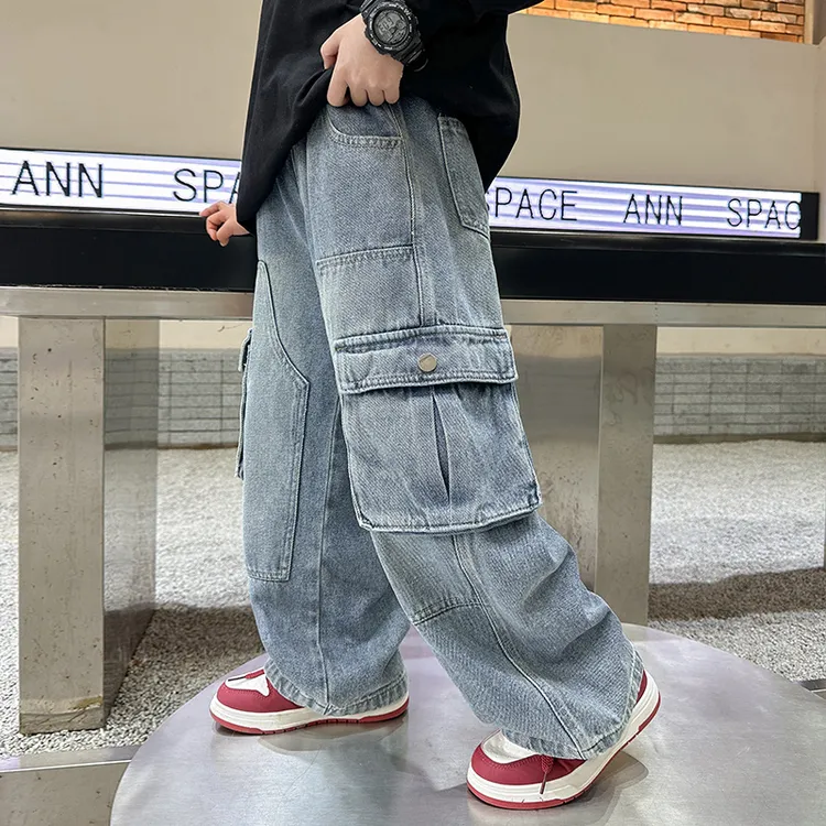 【2025秋款上新】男童牛仔裤儿童百搭春秋季韩版洋气长裤中大童裤子