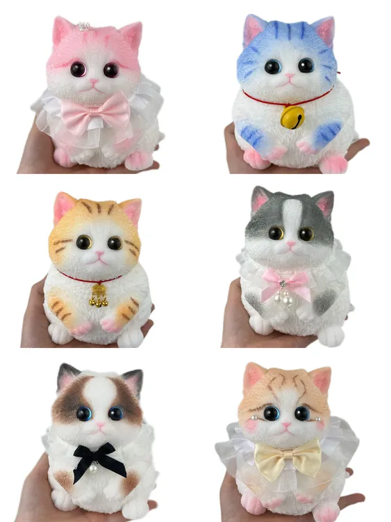 【正品安全 买大送小】纯手绘仿生胖猫捏捏乐猫猫解压摆件礼物diy 