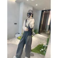 【骆小姐私服】2025春新气质西装连体裤时尚百搭显瘦拖地弯刀背带裤