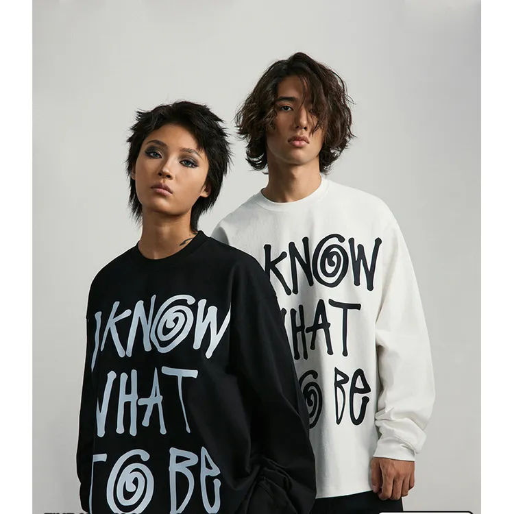 ANTIDOTE(SNAKELAB)涂鸦字母印花长袖T恤男女情侣宽松潮牌上衣秋