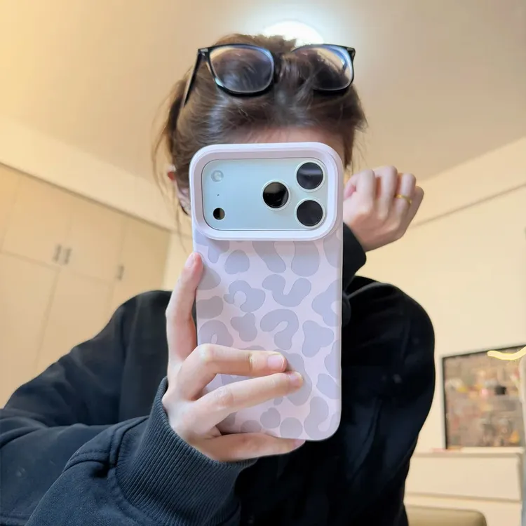 BANCA粉灰豹纹适用苹果17/16promax糯米手机壳iPhone15/14/13/12