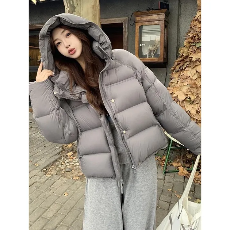 面包服羽绒服女平湖小个子白云朵短款泡芙流行加厚羽绒服鸭绒轻奢