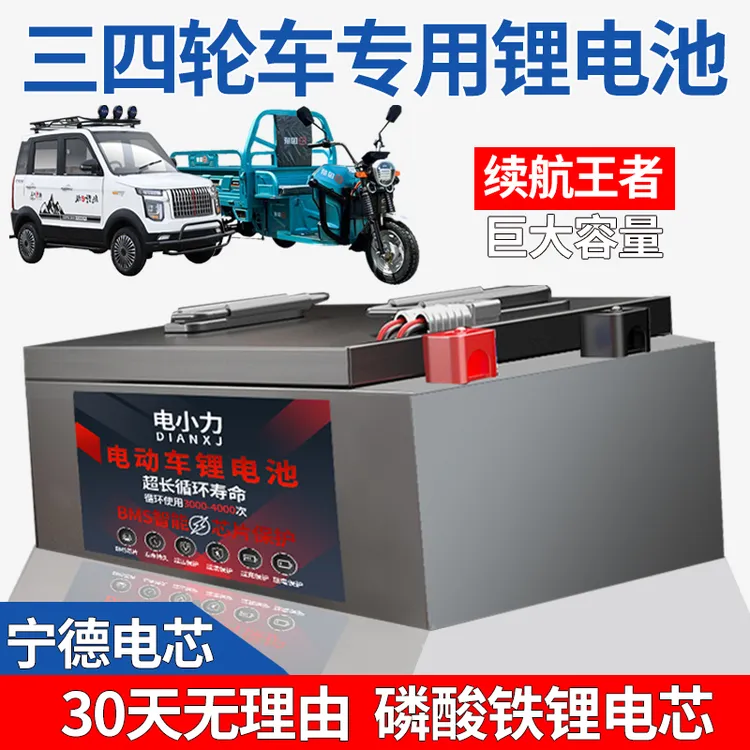 48V60V72伏三轮车四轮车新能源原装宁德电芯磷酸铁锂电池