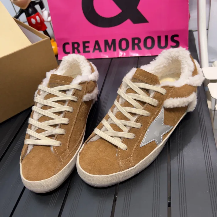 冬季小棕熊韩版做旧加绒保暖洋气星星小脏鞋洋气休闲百搭舒适女鞋