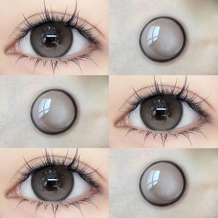 OVOLOOK半年抛蜜桃可可美瞳学生日常近视隐形眼镜三明治工艺咖色