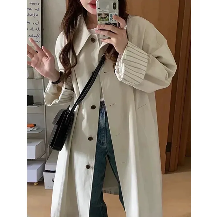 丁达尔文穿搭中长款风衣外套女2025春秋季新款今年流行小个子韩系