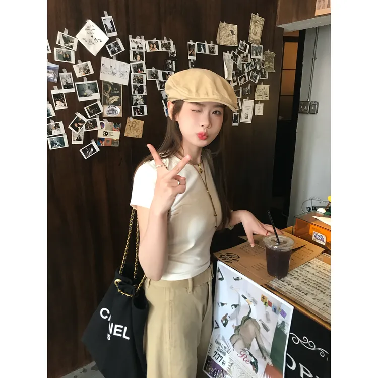 切糕自制【漫游街道】小个子春夏季出行小众女装洋气显瘦短袖T恤