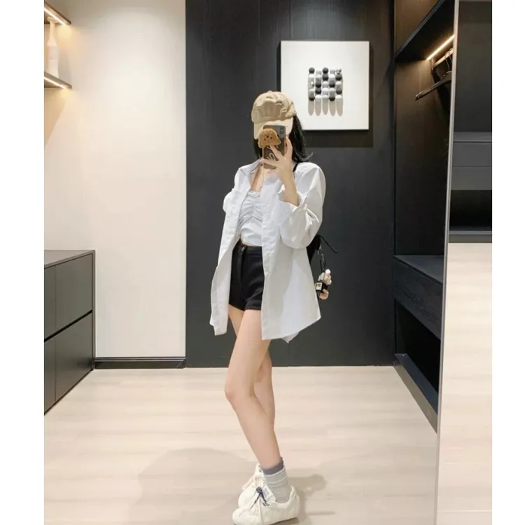 网红2025新款爆款气质宽松百搭时尚长袖休闲上衣小众黑色裤子女装