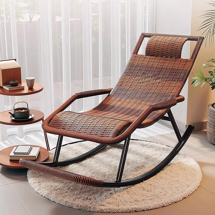 躺椅2025新款家用成人午休摇摇椅大人户外休闲藤椅阳台午睡懒人椅