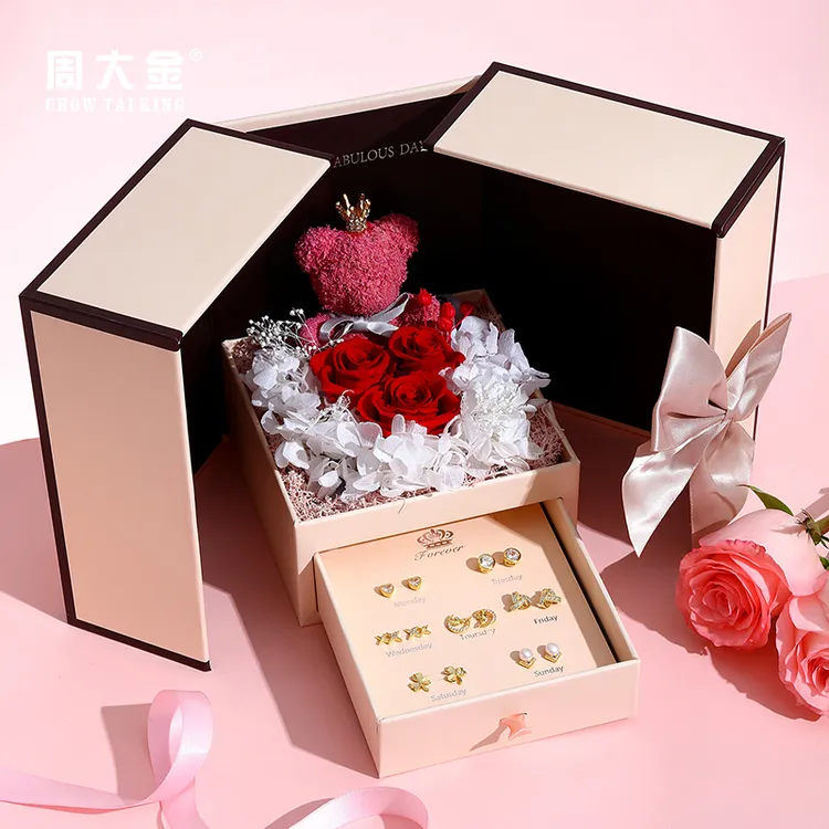 925银耳饰 一周一星期耳钉女纯银耳环礼盒女生生日礼物送女友老婆