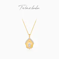 TWINS LULU 镀K金 轻奢高级感重工古法工艺拉丝佛塔项链TSJ9644
