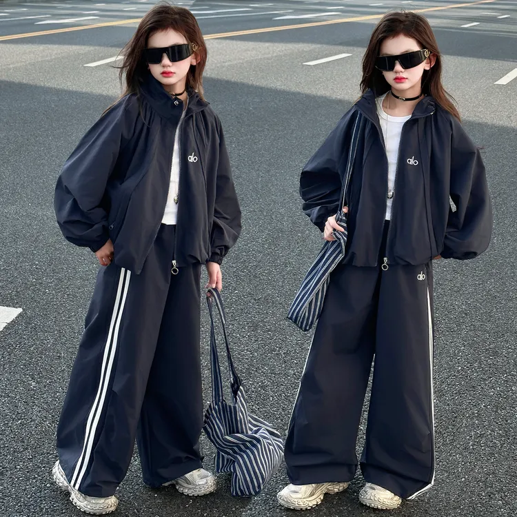 女童套装2025儿童秋季时髦洋气休闲运动女孩中大童春秋时尚两件套