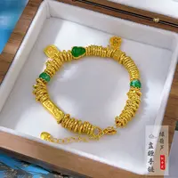 【矿金手工制作】盘缠跑环手串绿葫芦福禄平安精致复古手链