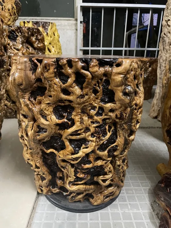 根雕底座摆件实木树瘤随形枣树奇石枣木实木墩子40公分高一物一拍