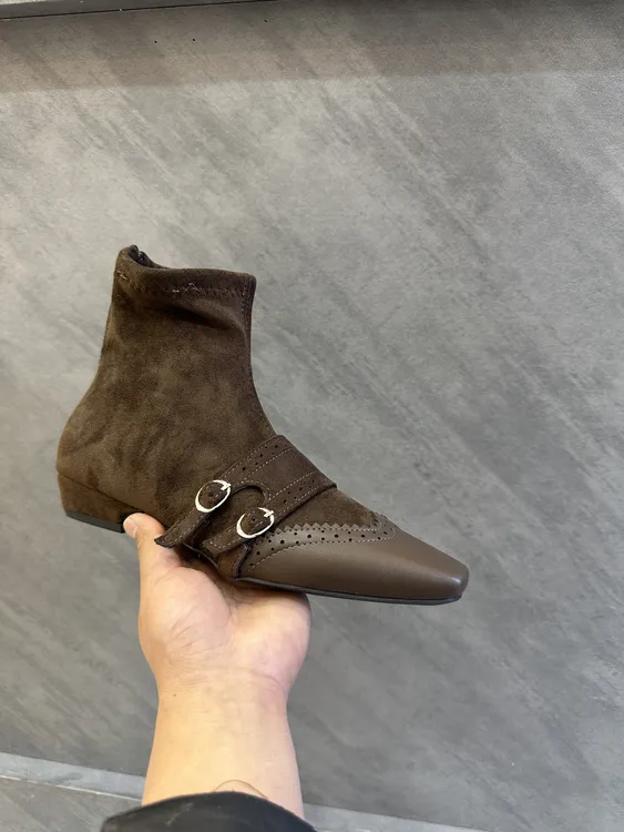 2025新款短靴秋冬季短筒及瘦瘦靴子百搭