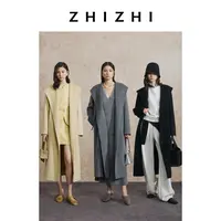 【悠然系列】致知 醉思仙 长款连帽羊绒大衣25秋毛呢ZZ2EAWW1036