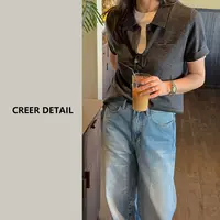 高智风全毛叠穿POLO领羊毛衫短袖显瘦翻领针织上衣