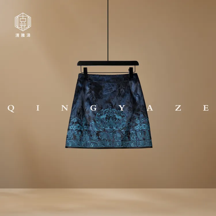 蜀·三星堆！重工刺绣人丝提花新中式裙裤！GZ6169