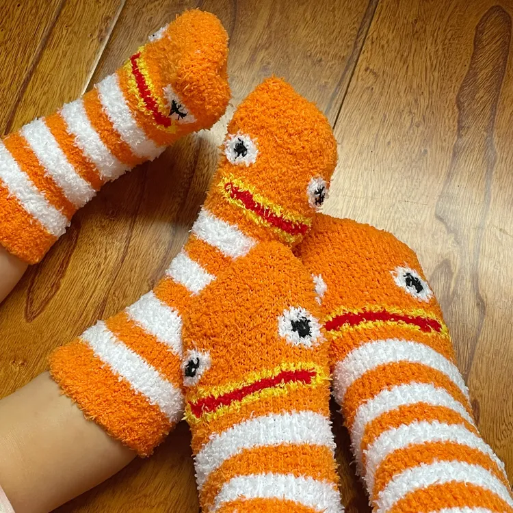 冲绳水族馆珊瑚绒花园鳗袜中筒家居袜亲子款情侣款