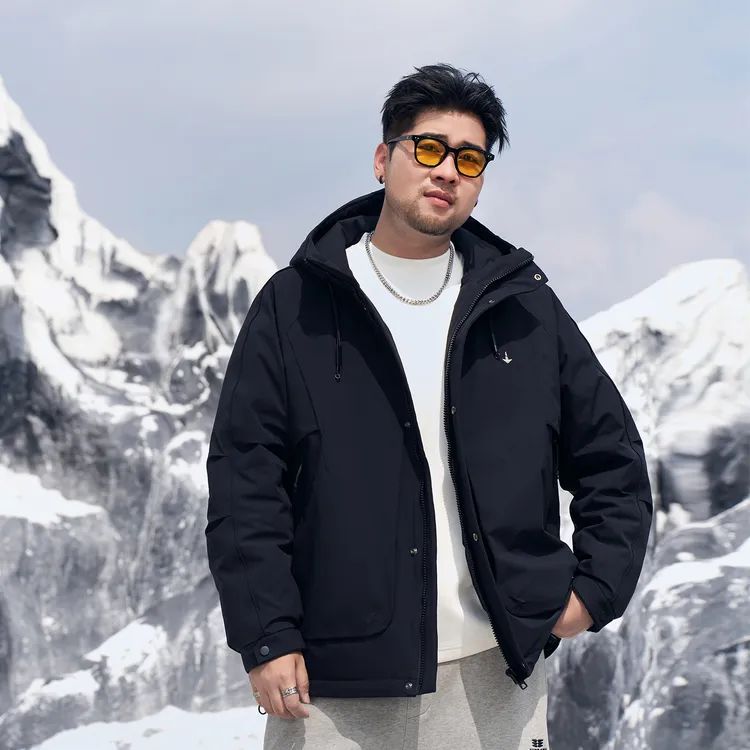 【大朵绒子90鸭绒】森老板大码男装冬季三防合一保暖厚款高档羽绒服