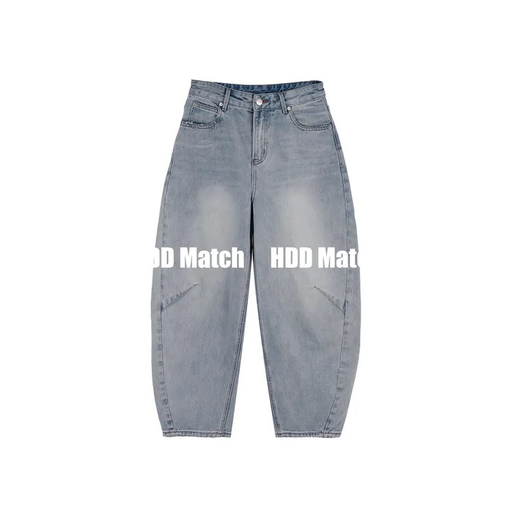HDD- "牛仔态度" 棉 女款水洗宽松设计百搭小众牛仔裤 Y1124
